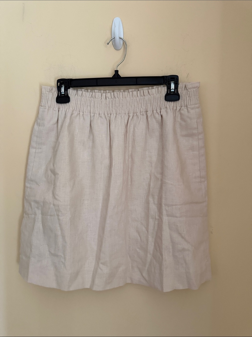J. Crew Cream Elastic-Waist Mini Skirt Sz 8
